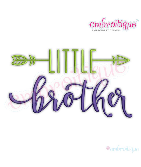 Little Brotherr With Arrow- Sibling design - Machine Embroidery Design