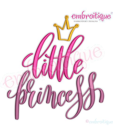 Little Princess with Crown Cute Calligraphy Script Girly Girl