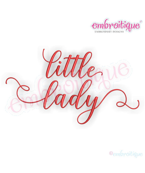 Little Lady -  Love Marriage Wedding Wife Valentines - Machine Embroidery File