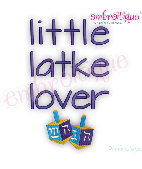 Little Latke Lover with Dreidel Hebrew Funny My First Hanukkah Chanukah Festival of Lights