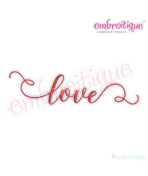 Love in Calligraphy -Love Marriage Wedding Valentines - Machine Embroidery File