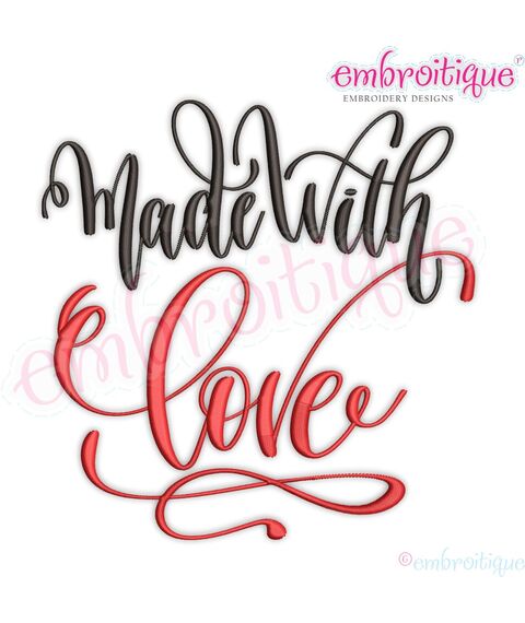 Made with Love handmade machine Embroidery Design