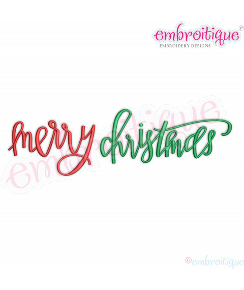 Merry Christmas Happy Holidays Embroitique Xmas machine Embroidery Design