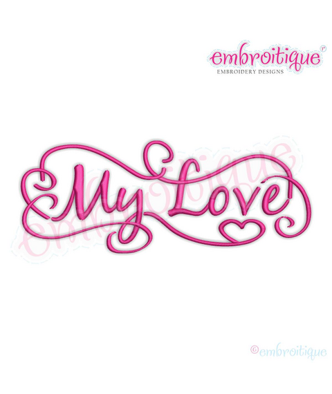 My Love with Curls and Swirls Machine Embroidery design