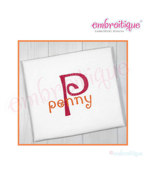 Penny Monogram Font - Machine Embroidery Files