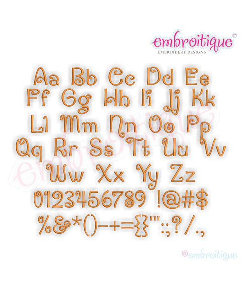 Penny Monogram Font - Machine Embroidery Files
