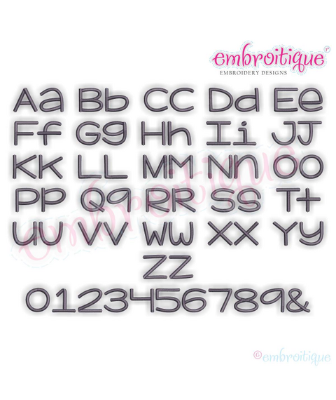 Romeo Monogram Font - Complete Alphabet & Numbers - Machine Embroidery File