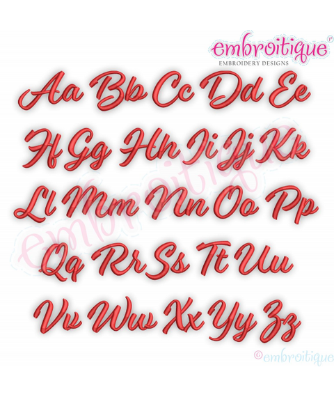 Sanders Exclusive Brush Script Monogram Font - italics, sophisticated, boy, girl -  Embroitique Machine Embroidery Design