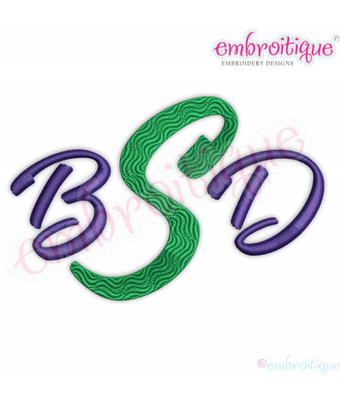 Sanders Exclusive Brush Script Monogram Font - italics, sophisticated, boy, girl -  Embroitique Machine Embroidery Design