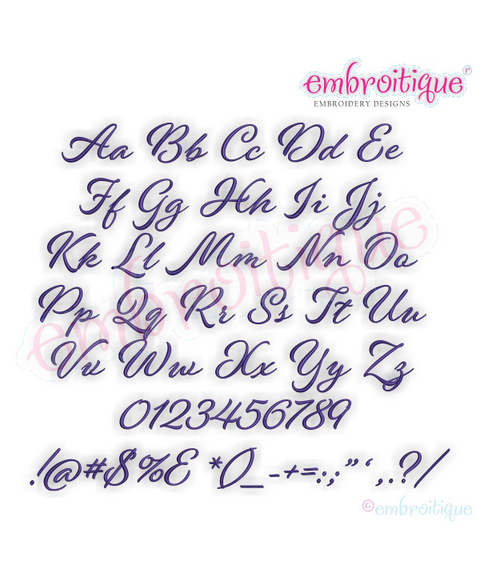 Shayna - Small Calligraphy Brush Script Embroidery Monogram Font Embroitique Exclusive Alphabet for Machine Embroidery, 2 image