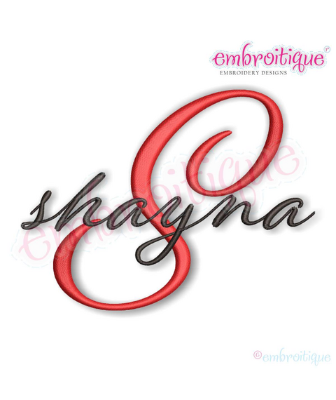 Shayna - Small Calligraphy Brush Script Embroidery Monogram Font Embroitique Exclusive Alphabet for Machine Embroidery
