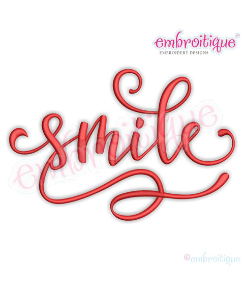 Smile Script - Machine Embroidery File