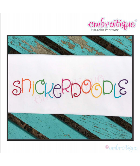Snickerdoodle Adorable Cute and Curly SMALL SET  Embroitique Exclusive machine Embroidery Monogram Font - 1", 1.5", 2", 2.5" 3"