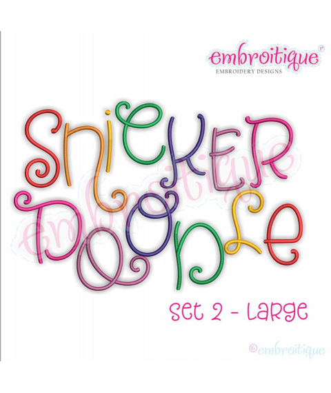 Snickerdoodle 2  Adorable Cute and Curly LARGE SET  Embroitique Exclusive machine Embroidery Monogram Font -sizes 4", 5". 6". 7"