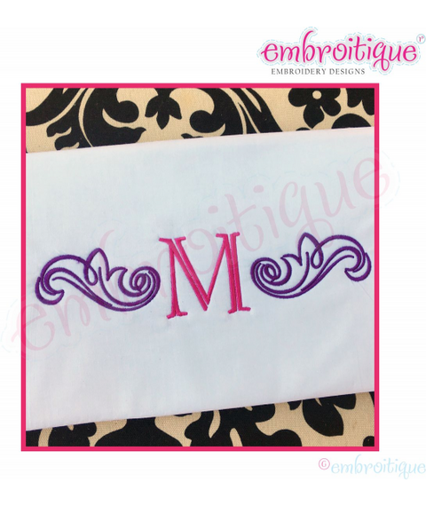 Steele Vintage Accent Flourish Initial Embroidery Monogram Font - Small Embroitique