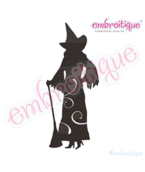Swirly Flourish Chevron Fill Stitch Witch -Halloween Fall