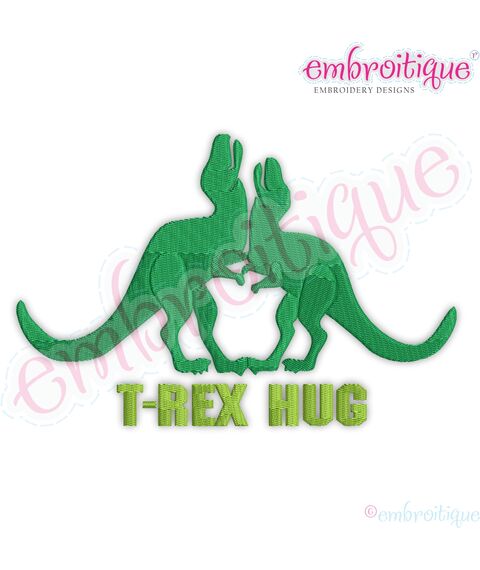 T-Rex Hug Fill Stitch Design
