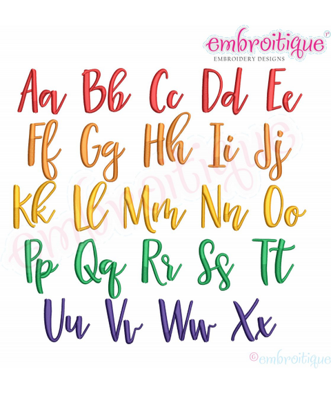 Twist & Shout Monogram Font - cute font for boys & girls - Embroitique Digital Embroidery Design - . 0.75", 1", 1.45", 2", 2.5", 3"