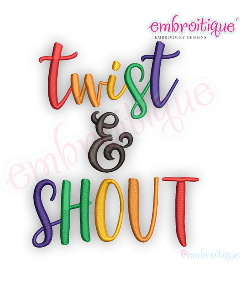 Twist & Shout Monogram Font - cute font for boys & girls - Embroitique Digital Embroidery Design - . 0.75", 1", 1.45", 2", 2.5", 3"
