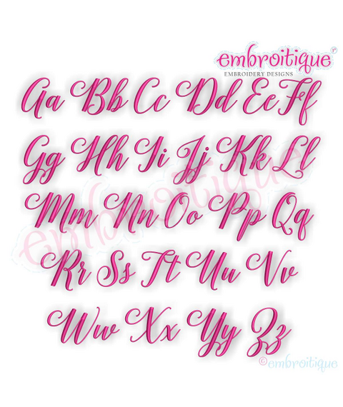 Victoria - Large  Fancy Calligraphy Script Monogram Alphabet for Machine Embroidery, 2 image