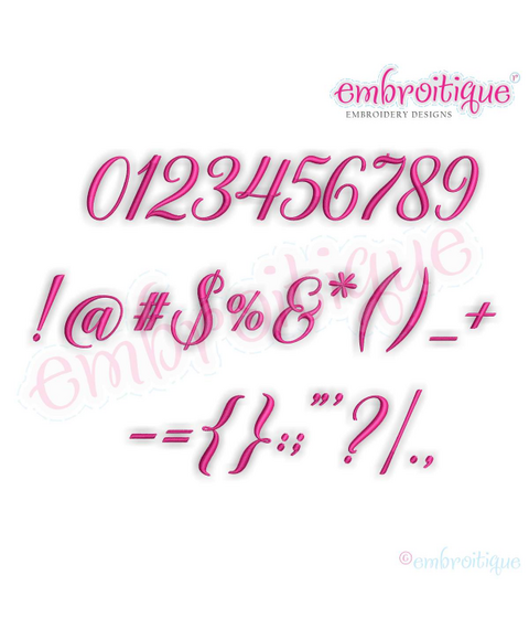 Victoria - Large  Fancy Calligraphy Script Monogram Alphabet for Machine Embroidery, 3 image