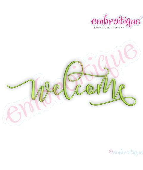 welcome in script font