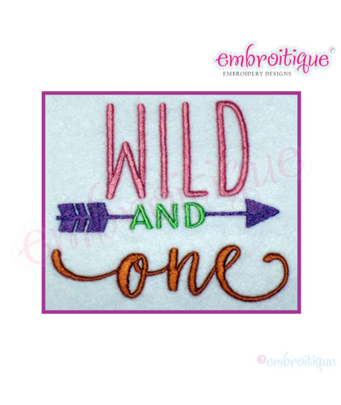 Wild and ONE -boy or girl first birthday - Machine Embroidery File