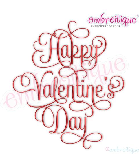 Happy Valentine's Day Curly Calligraphy Swash Love s