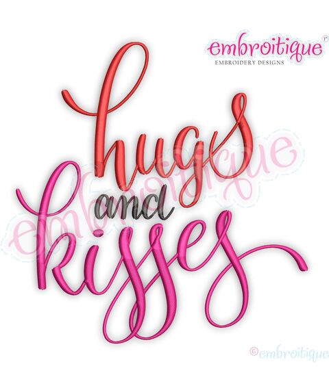 Hugs and Kisses Love Machine Embroidery Design
