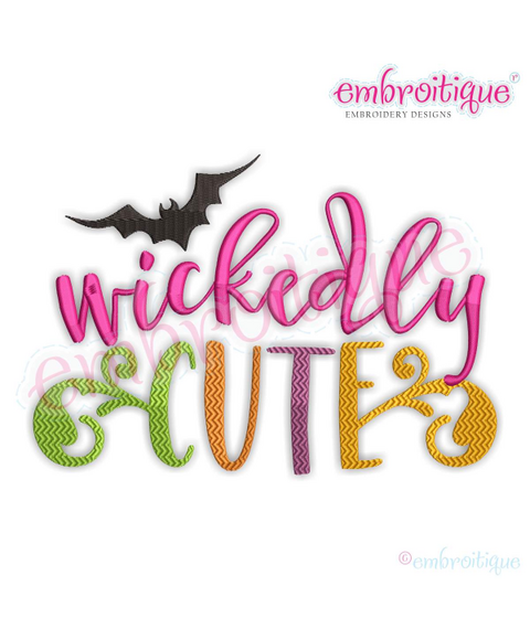 Wickedly Cute-  Fun Cute  Halloween Fall - Embroitique Machine Embroidery File
