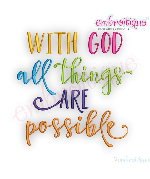 With God All Things are Possible