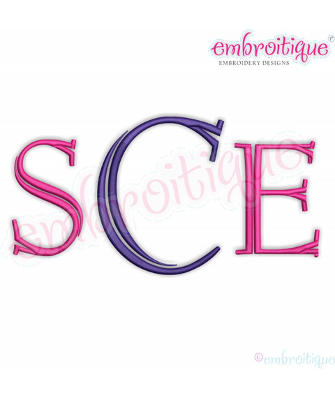 Carson Engraved Monogram Font for Machine Embroidery- Embroitique