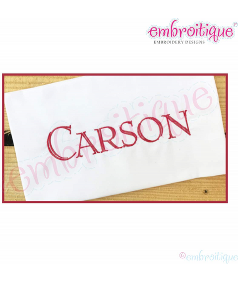 Carson Engraved Monogram Font for Machine Embroidery- Embroitique