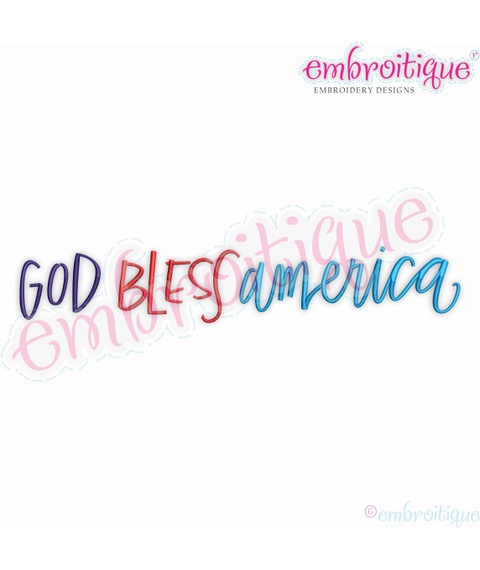 God Bless America - Embroitique Machine Embroidery Design