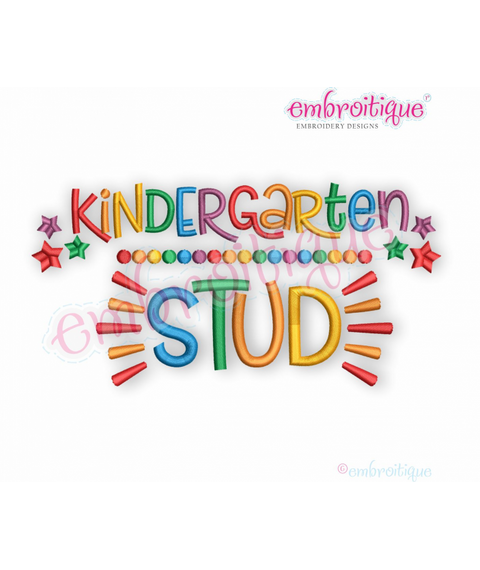 Kindergarten Stud - Back to school boys - Embroitique Machine Embroidery Design