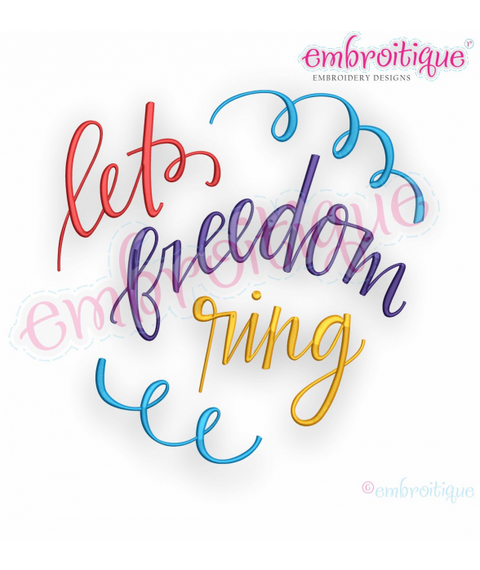 Let Freedom Ring with Swirls - Embroitique Machine Embroidery Design