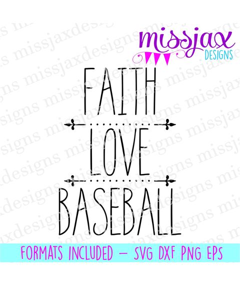 Faith Love Baseball Rae Dunn Inspired SVG Silhouette Cricuit Vector Printable Cut File, 2 image