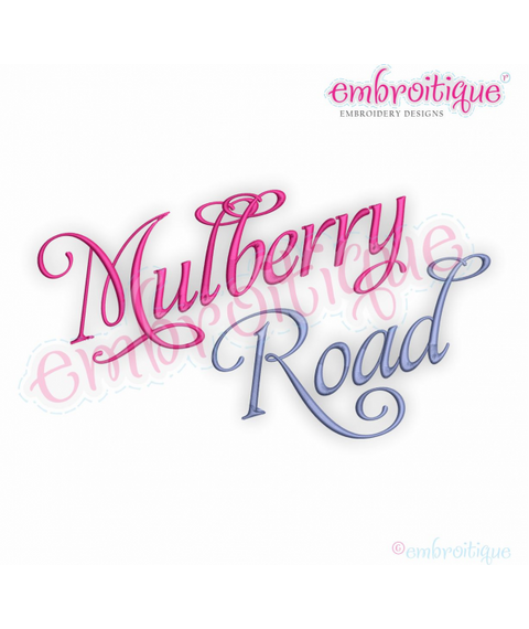 Mulberry Road Set 1 - Alphabet & Numbers Font - Italic Script -  0.75", 1", 1.5", 2", 2.5", 3"