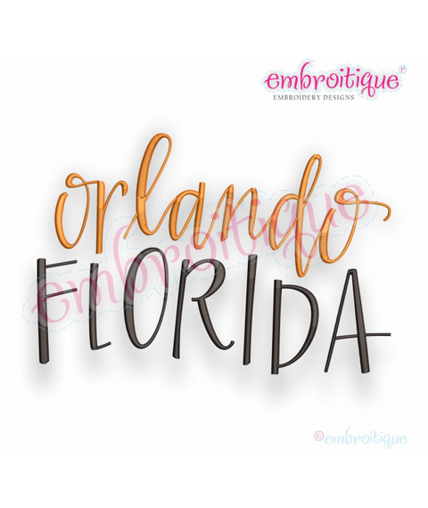 Orlando Florida - Embroitique Machine Embroidery Design