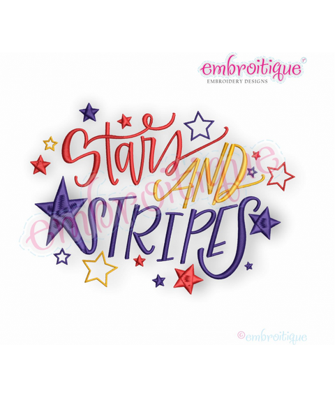 Stars & Stripes - Embroitique Machine Embroidery Design