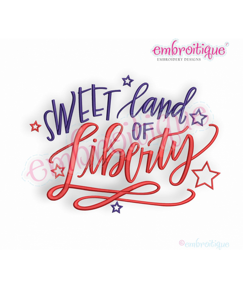 Sweet Land of Liberty - Embroitique Machine Embroidery Design