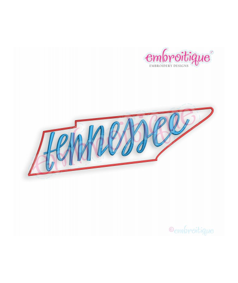 Tennessee State Shape Hand Lettered