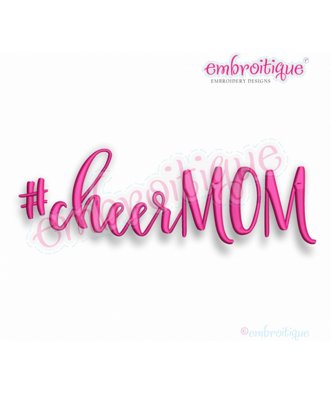 #cheermom - girls mother mom squad - Embroitique Machine Embroidery Design