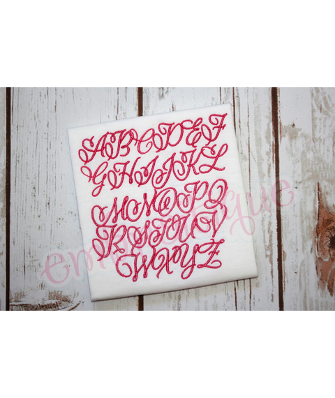 Eleanor Set 1 - Small - Calligraphy Script Machine Embroidery Monogram Alphabet Font - Embroitique - BX Files included
