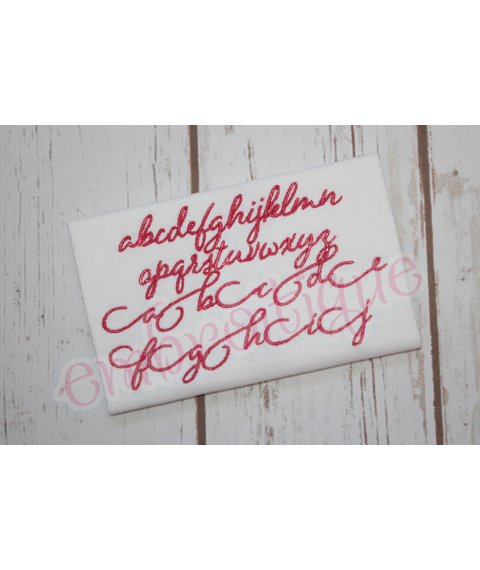 Eleanor Set 1 - Small - Calligraphy Script Machine Embroidery Monogram Alphabet Font - Embroitique - BX Files included