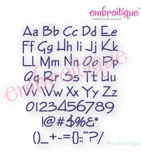 Charlie Monogram Font -small set -  1", 1.5", 2", 2.5", 3", BX Included - Embroitique Machine Embroidery Design