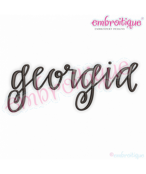 Georgia in Script - Embroitique Machine Embroidery Design
