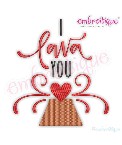 I lava You Cute Love Valentine's Day Machine Embroidery Design