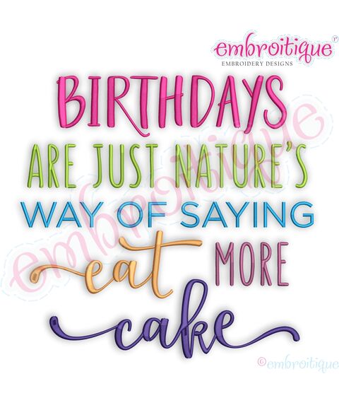 Birthdays are Natures way of eating more cake