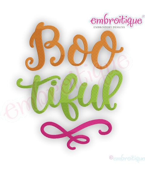 Bootiful -  Adorable Halloween Fall Autumn - Machine Embroidery Design
